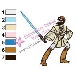 Star Wars Obi Wan Kenobi Embroidery Design